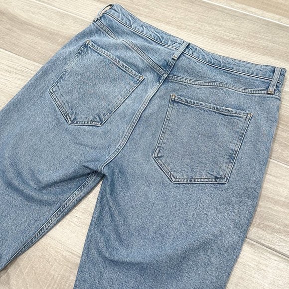 Agolde Riley High Rise Straight Crop Jeans in Shiver Light Wash Denim Size 30 - Picture 8 of 15